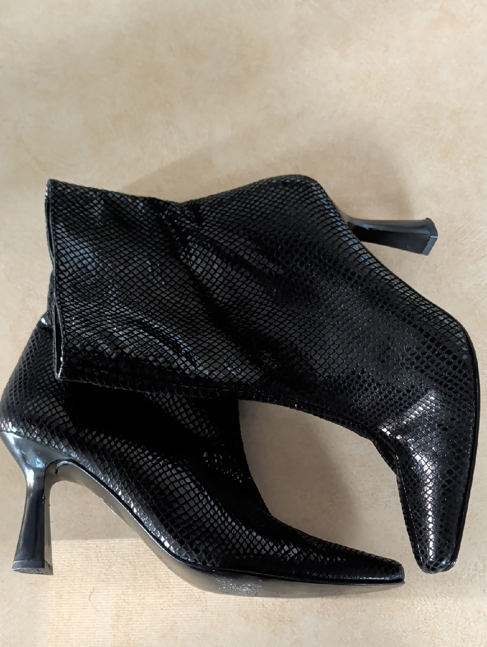 Timothy Hitsman Black Pointed Toe Stiletto Ankle Booties